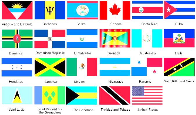 North American countries in alphabetical order